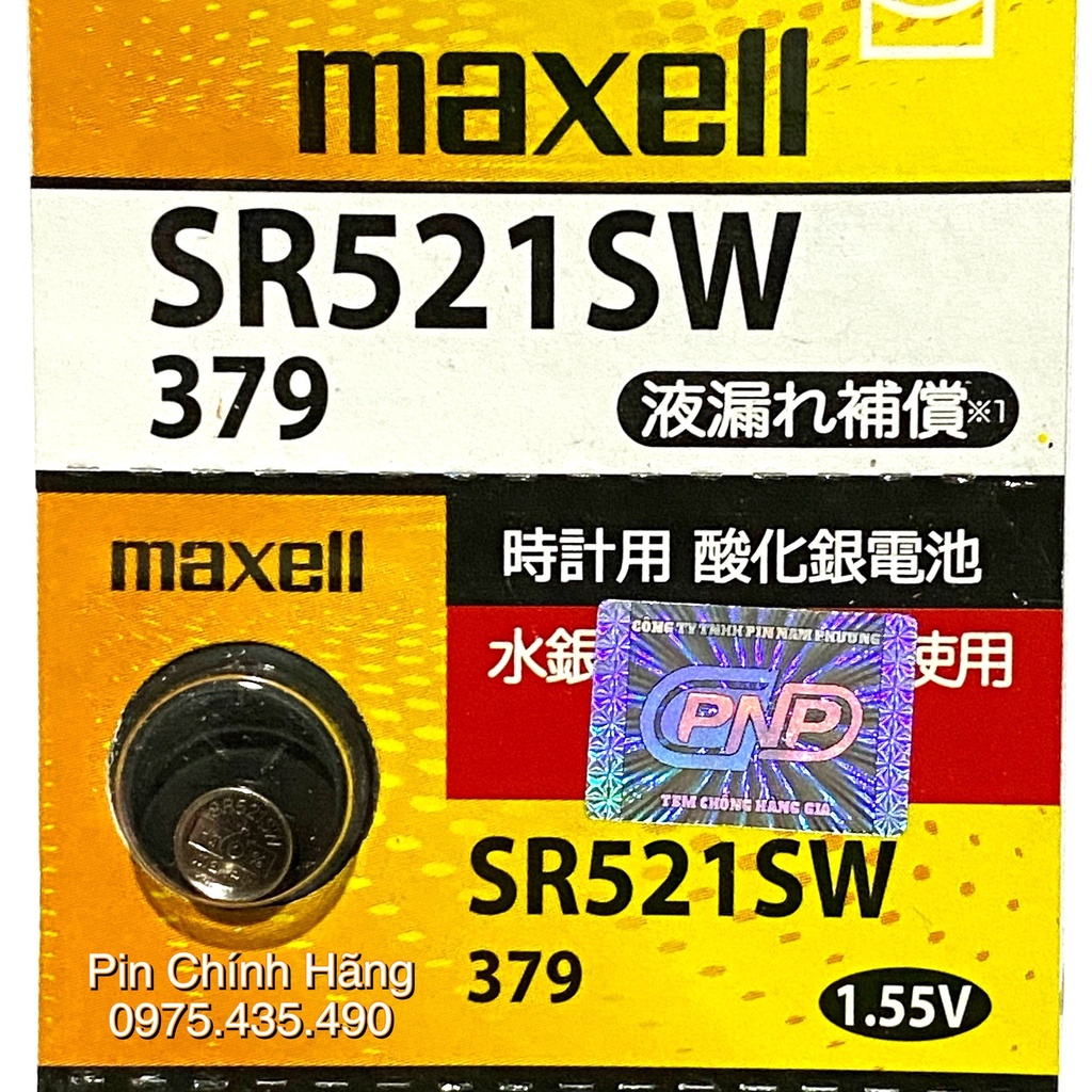 Vỉ 5 Viên Pin Đồng Hồ Maxell SR521SW PRO Hàng Chính Hãng Made in Japan