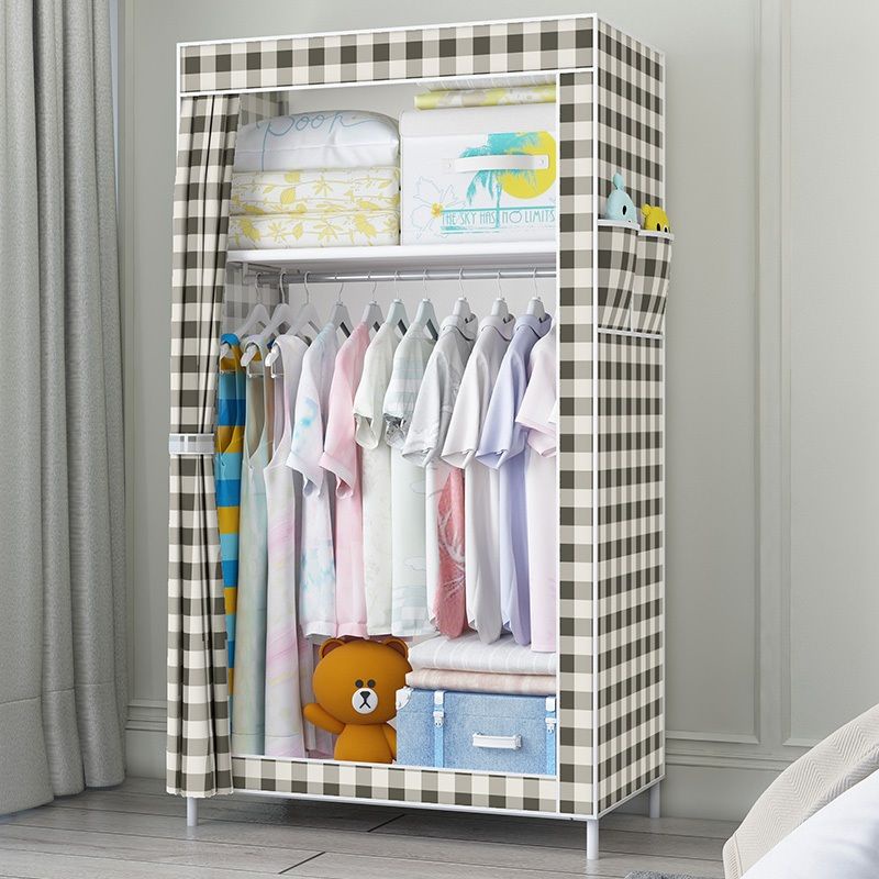 Tủ Quần Áo Bằng Vải Dày Dặn Ống Thép Lắp Ráp Tiện Dụng