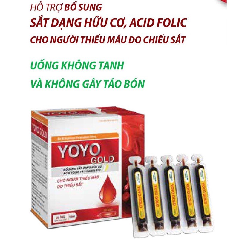 Sắt ống YOYO Gold - Bổ sung Sắt cho người thiếu máu | Thế Giới Skin Care