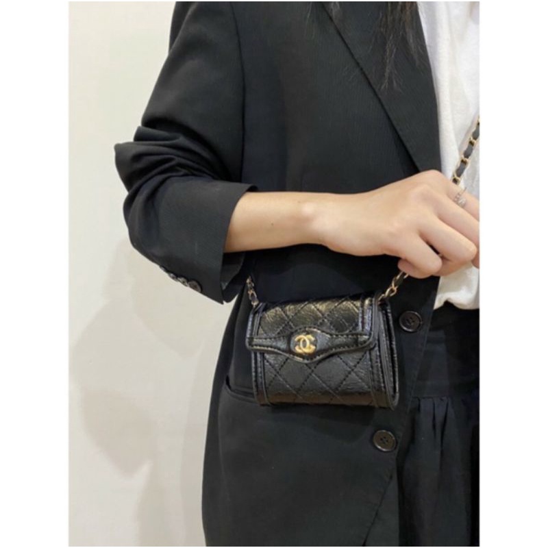 Túi Đeo Chéo Nữ Mini Đẹp Da Bóng Logo Vàng