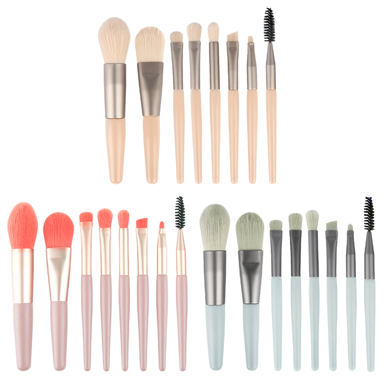 [Hàng mới về] Bộ 8 cọ trang điểm cán gỗ