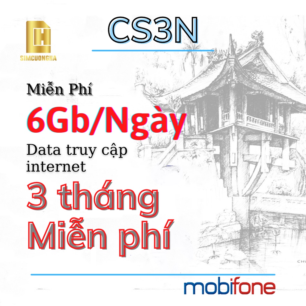 Sim mạng ❤️CS3N-CS6N❤️ sim 4g mobifone trọn gói tốc độ cao - SIMCUONGHA