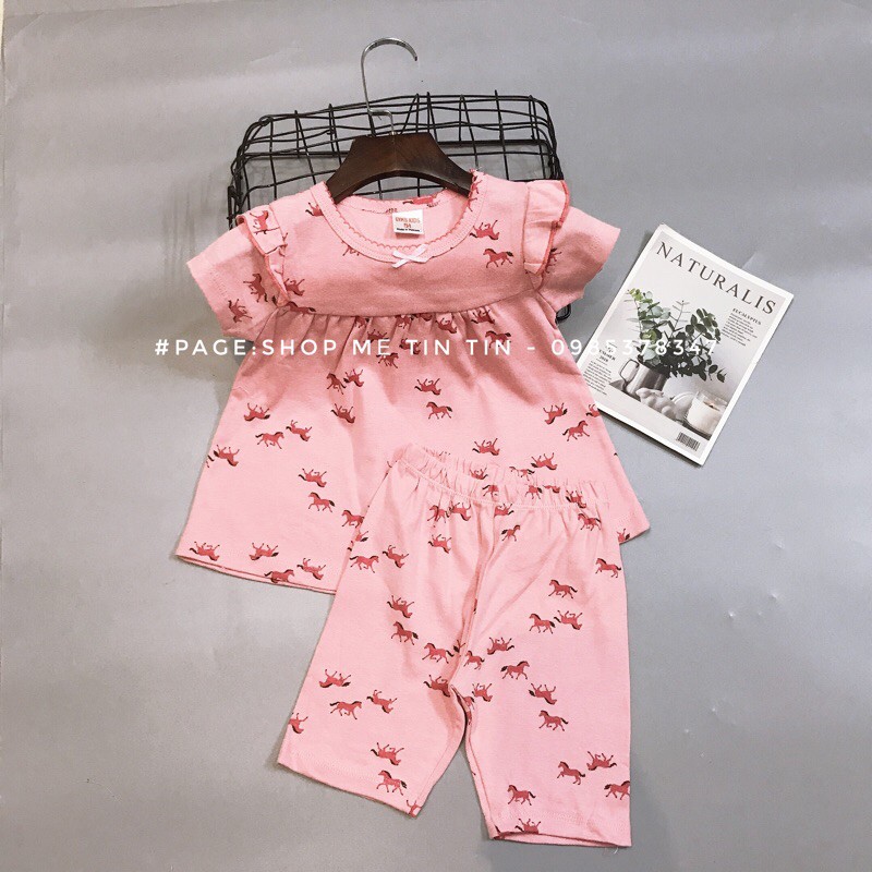 Bộ cotton cộc tay cho bé (hồng.16-18kg)