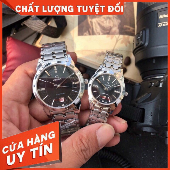 Đồng Hồ Đôi 0mega Sapphire OM037 Case 38mm Máy Pin Nhật Dây Thép 316L