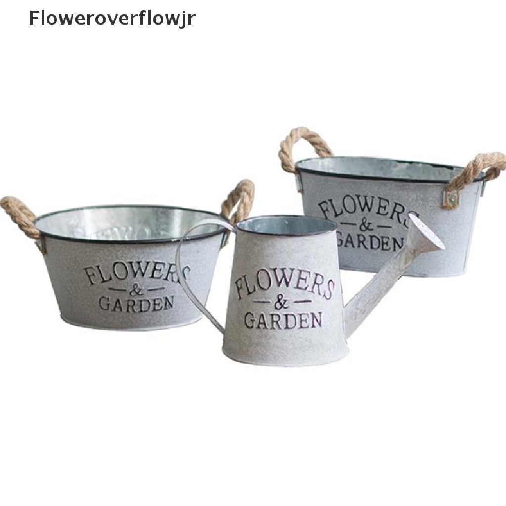 Chậu Cây Kim Loại Mạ Kẽm Phong Cách Vintage