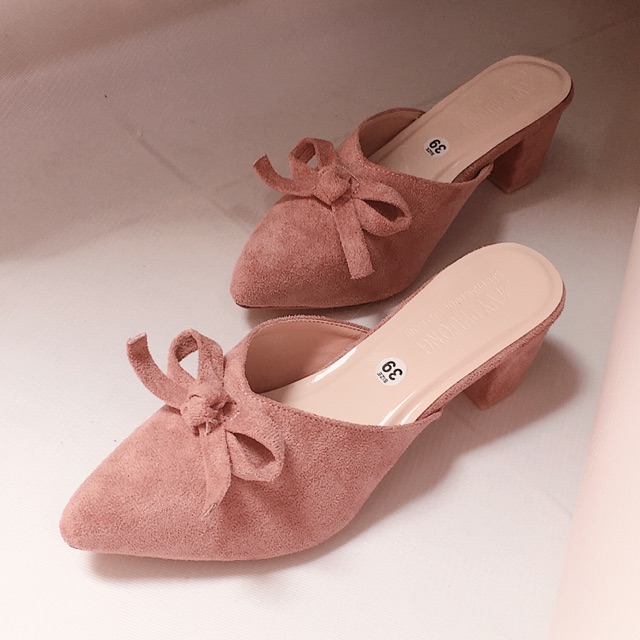 Mules hồng thời trang