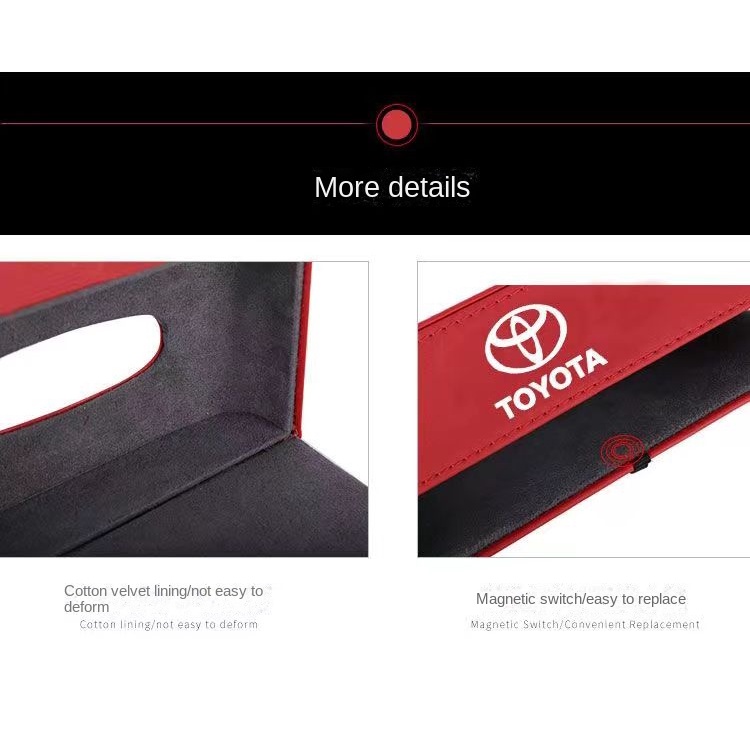 Hộp Đựng Khăn Giấy Bằng Da Chuyên Dùng Cho Xe Hơi Toyota Camry Highlander RAV4 Corolla Yizawa