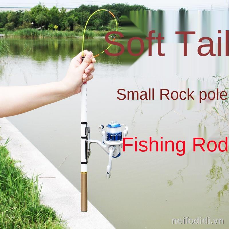 ☁♘soft tail small rock rod mini sea telescopic raft hand-sea dual-use fishing cast short