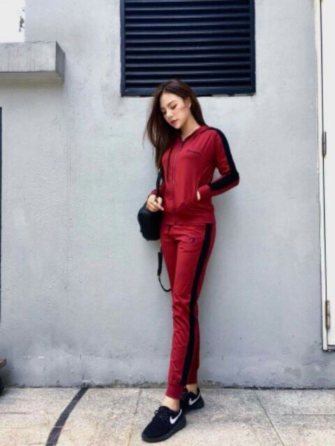 XẢ KHO- Bộ nỉ nữ thể thao kéo khoá có mũ hàng cao cấp | BigBuy360 - bigbuy360.vn