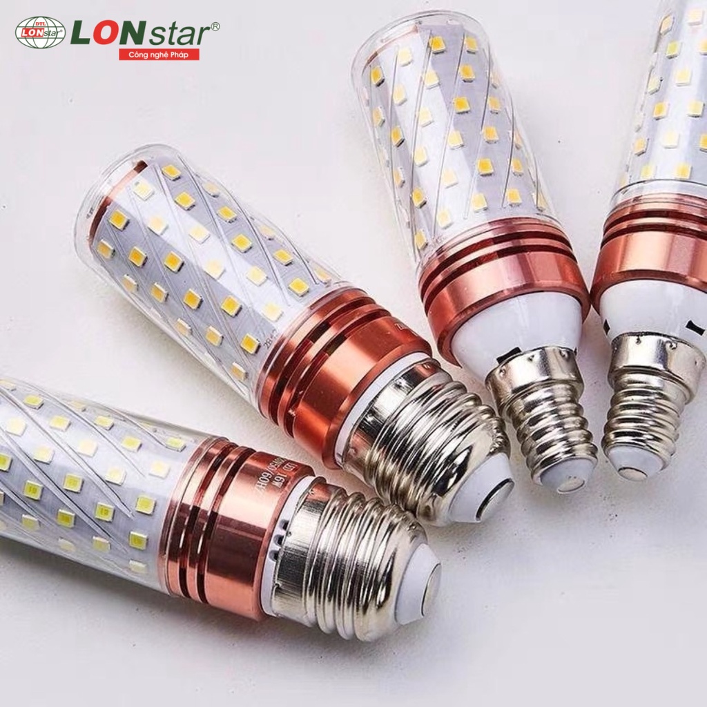 Bóng Đèn LED Bắp Đui E14,E27 3 Chế Độ Ánh Sáng   Công Suất 12w Chuyên Lắp Đèn Chùm , Đèn Tường