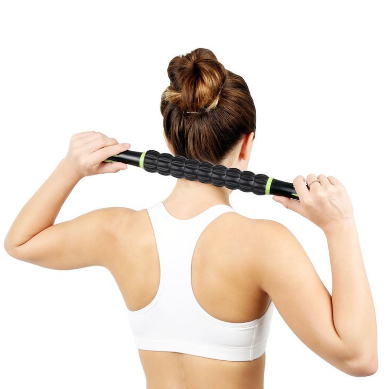 Thanh lăn massage thư giãn cơ bắp 12 bóng dụng cụ gậy cây mát xa lưng giảm đau Gym Yoga