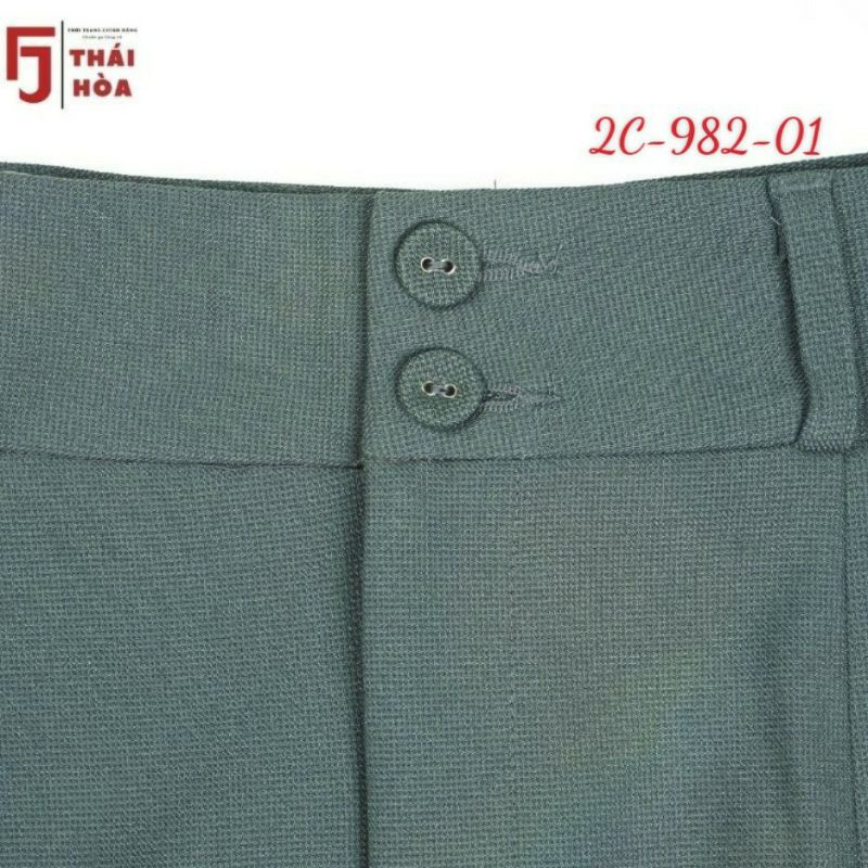 THÁI HOÀ CHÍNH HÃNG Quần 9 tấc màu xanh ngọc vải dày mềm co giãn