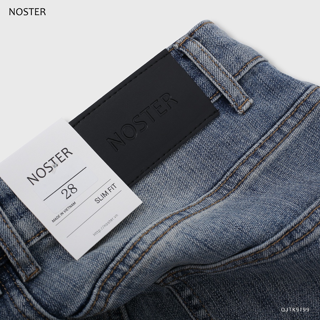 Quần Jean xanh xước, chất Jean co dãn, phom dáng đẹp - Thương hiệu NOSTER mã QJTK9199