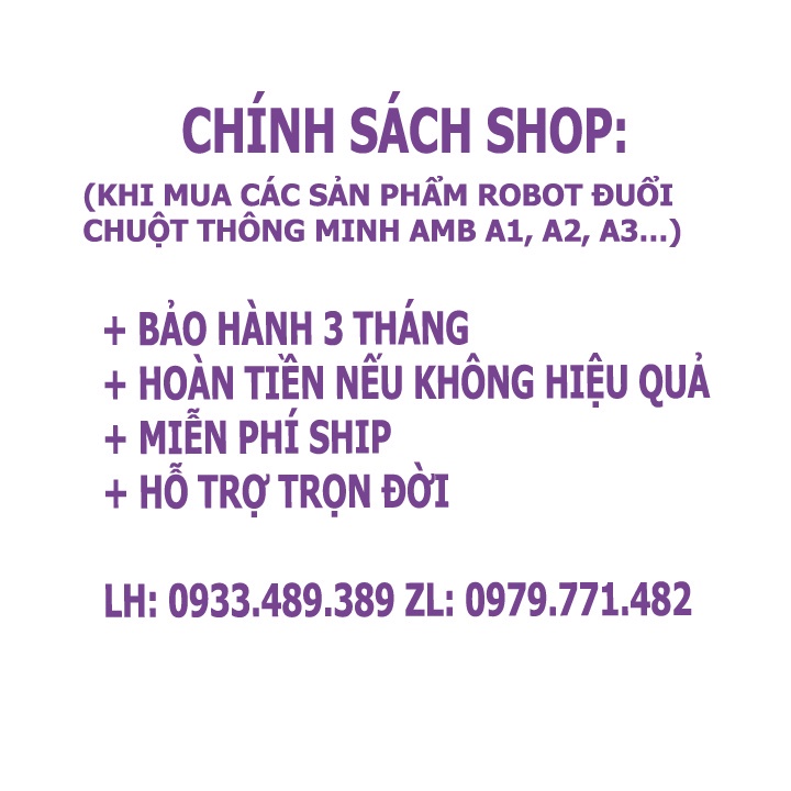 ROBOT ĐUỔI CHUỘT THÔNG MINH - MÁY ĐUỔI CHUỘT  AMB-A0, LOẠI BỎ 100% CHUỘT TRONG KHU VỰC LẮP ĐẶT