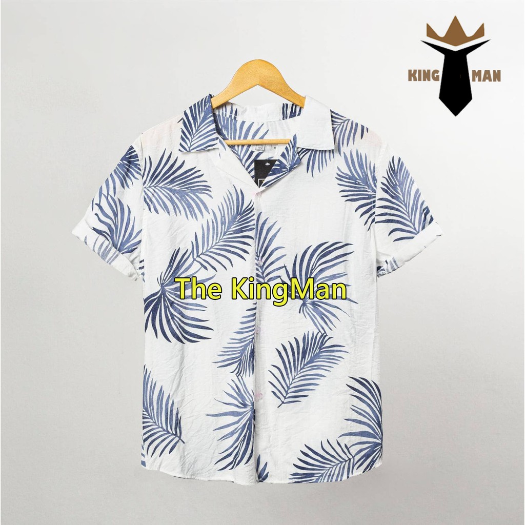 Áo đũi sơ mi, Áo đi biển họa tiết hoa lá Kingman | BigBuy360 - bigbuy360.vn