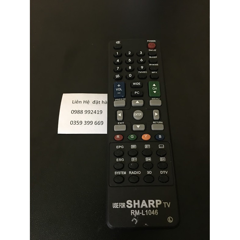 Điều khiển tivi Sharp,Remote điều khiển tivi Sharp RM-L1046 Hàng tốt