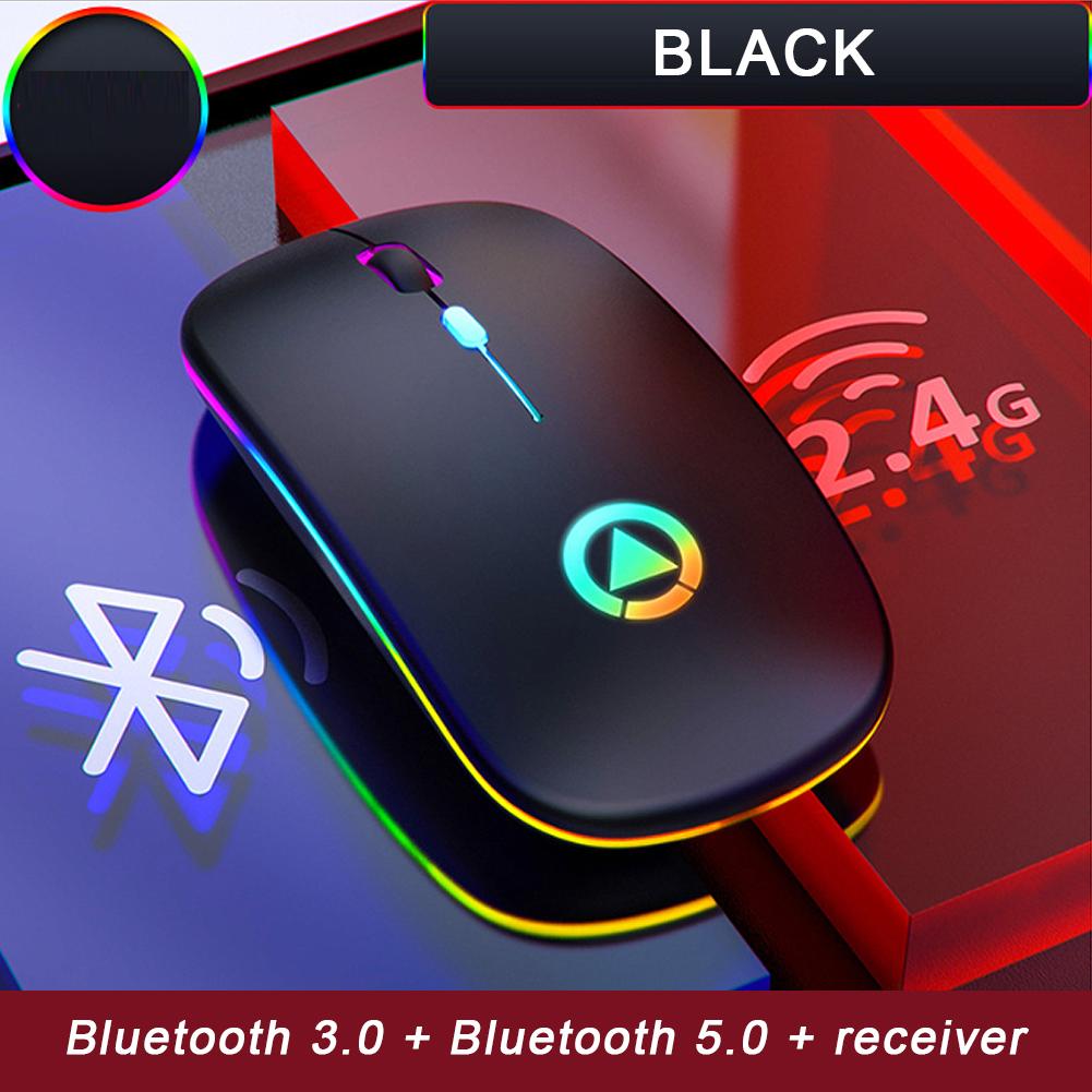 Chuột không dây RGB Chuột Bluetooth 5.0 Chuột máy tính Chuột chơi game phát sáng có thể sạc lại cho máy tính xách tay PC