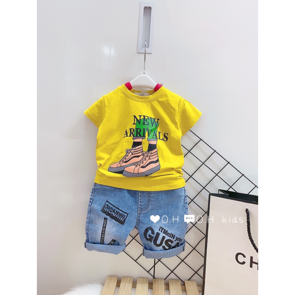 Set bộ áo thun + quần bò siêu đẹp cho bé trai