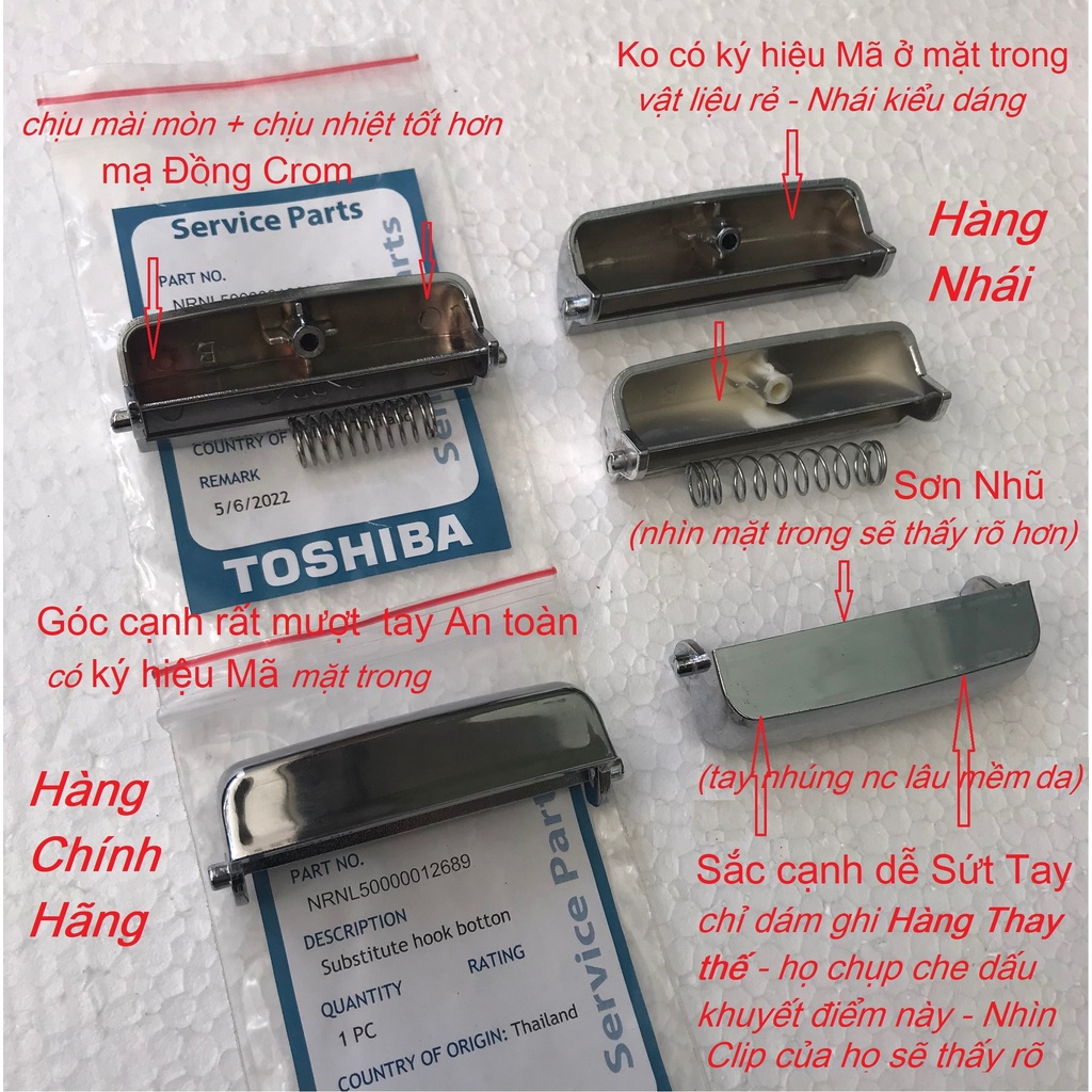 Phụ kiện Nồi cơm điện Toshiba ✅Chính Hãng RC-18NMF và RC-10MNF Nút nhấn mở nắp nẫy khóa