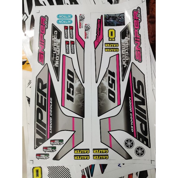 Tem Chế Rời Exciter 150 Sniper Đen Phối Hồng