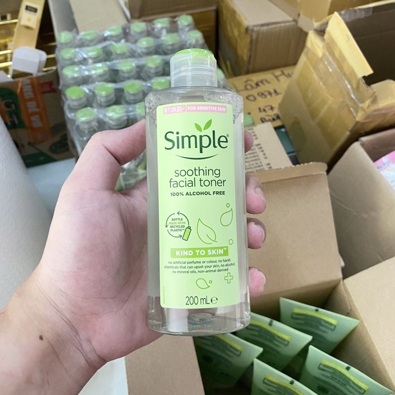 Nước Cân Bằng Hoa Hồng ⚡FREE SHIP⚡ Simple Smoothing Facial Toner Dưỡng Chất Chăm Sóc Dưỡng Ẩm Da Nhạy Cảm