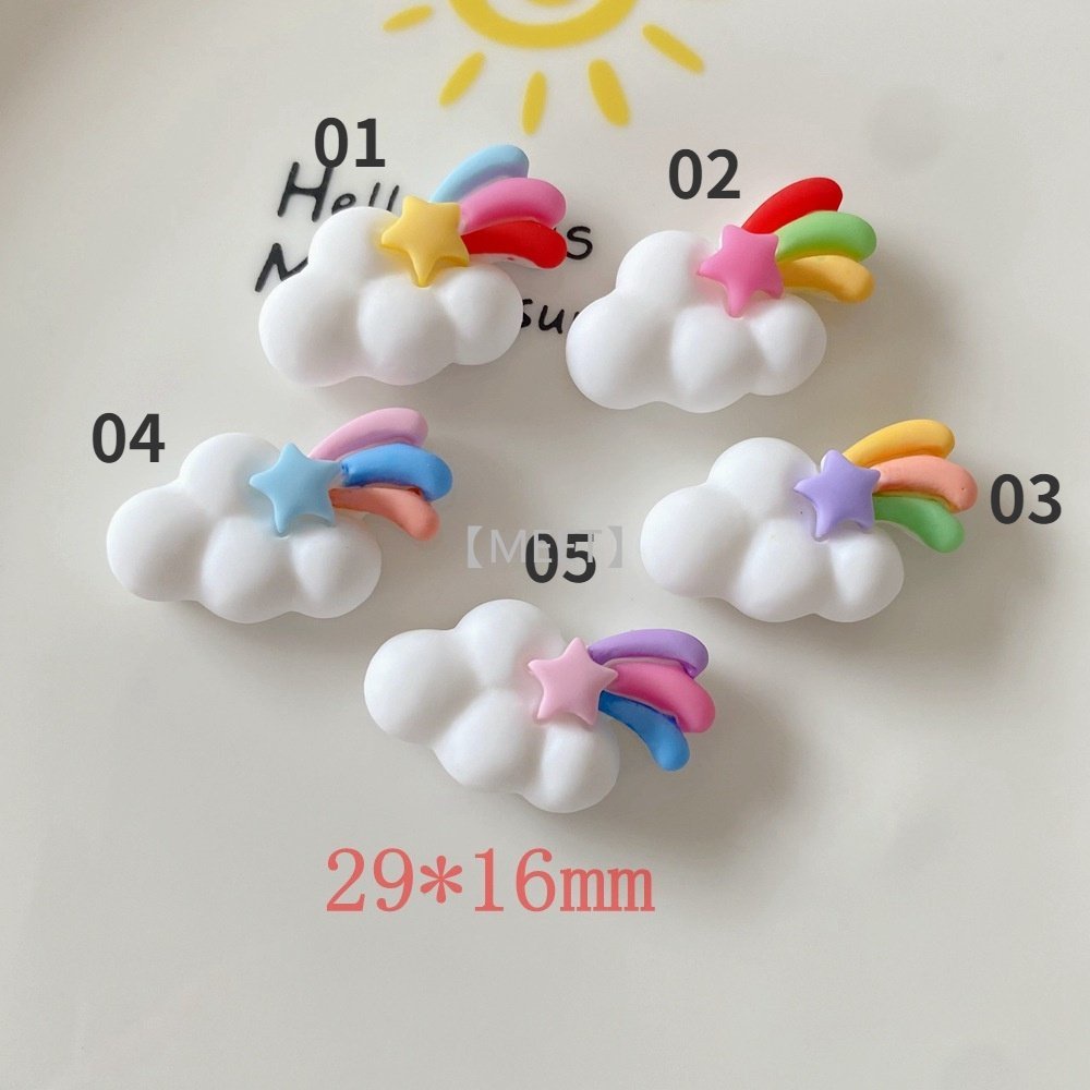 1 Phụ Kiện Hình Đám Mây Hoạt Hình Màu Cầu Vồng Bằng Nhựa Resin DIY Thủ Công