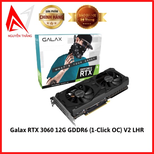 [Mã 254ELSALE giảm 7% đơn 300K] Vga card màn hình Galax RTX 3060 12G GDDR6 (1-Click OC) V2 LHR new chính hãng