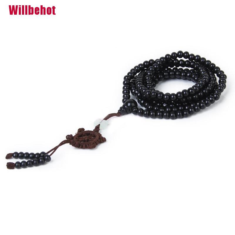 Chuỗi 216 Hạt Gỗ Đàn Hương Đen Phong Cách Phật Giáo
