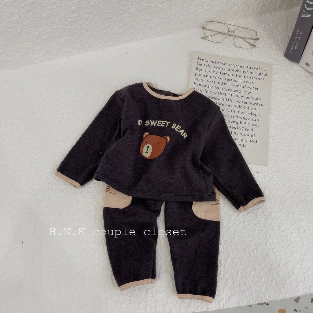 [ Ảnh thật cận chất] Bộ nỉ mềm mỏng phẩy tiêu sịn sò cho bé trai, bé gái (6-16kg)