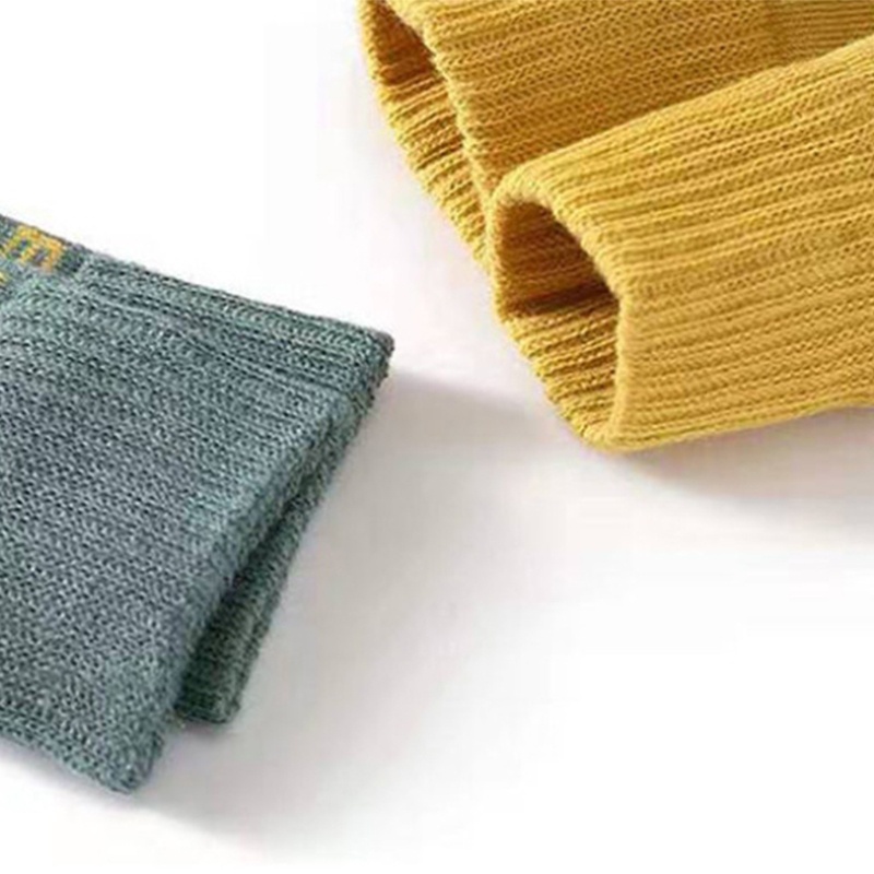 Set 5 Đôi Vớ Cotton Cổ Thuyền Thoáng Khí Giữ Ấm Thoáng Khí In Chữ Và Ngôi Sao Màu Sắc Tương Phản