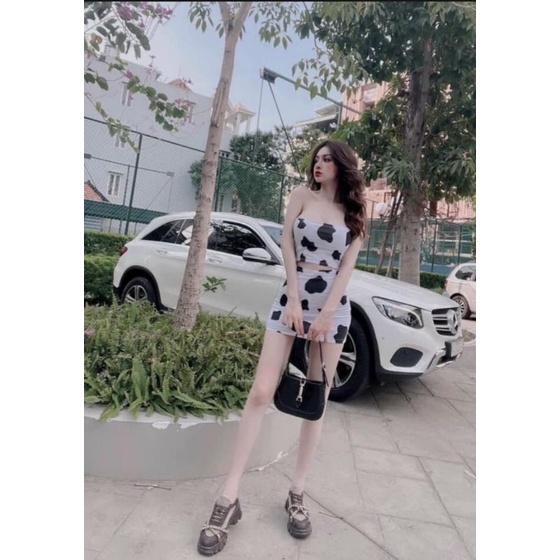 sét bộ áo ống chân váy bò sữa
