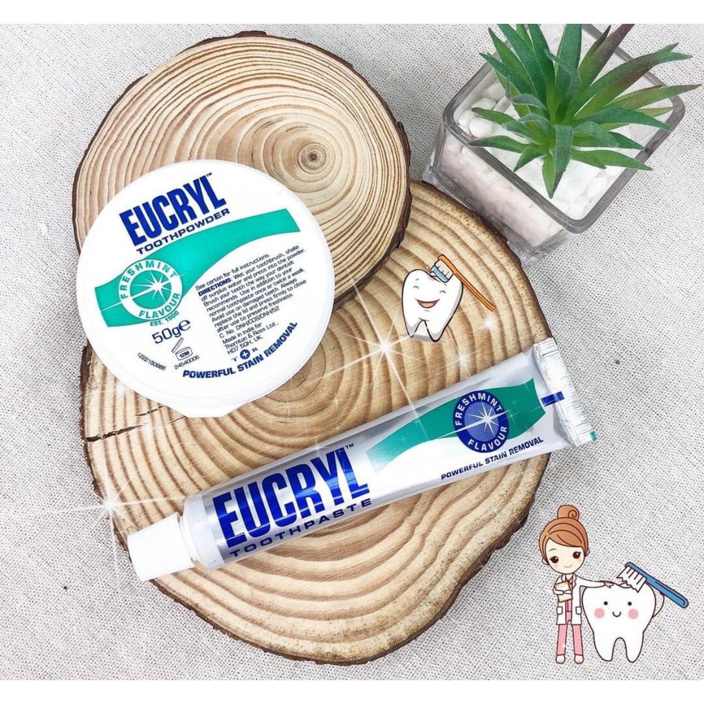 Bộ đôi làm trắng răng EUCRYL Toothpowder - EUCRYL Toothpaste