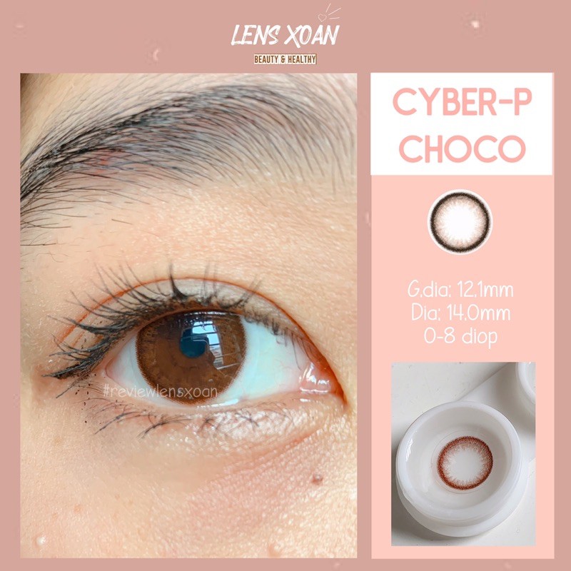 Kính áp tròng CYBER P CHOCO của B.S.COR ( hạn 6 tháng):Lens nâu choco siêu tự nhiên| Lens Xoắn (GIÁ 1 CHIẾC, ĐỌC LƯU Ý)