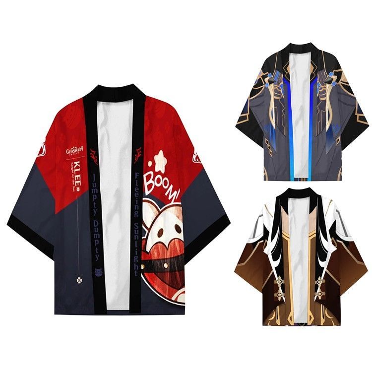 Genshin impact áo cosplay Zhongli Klee Hutao hai chiều phim hoạt hình choàng bộ đồ ngủ kimono nam và nữ MBRP