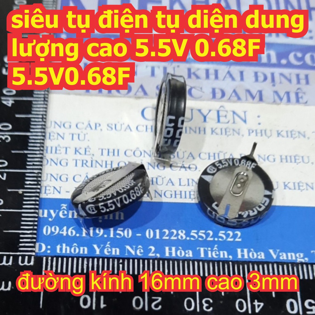 2 cái siêu tụ điện tụ diện dung lượng cao 5.5V 0.68F 5.5V0.68F kde7578