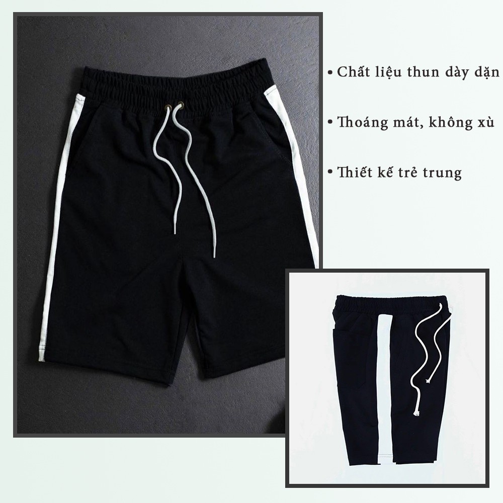 Quần short nam ,Quần đùi thể thao unisex kẻ 3 sọc dáng xuông chất kiệu cao cấp thoáng mát không xù cho mùa hè | BigBuy360 - bigbuy360.vn