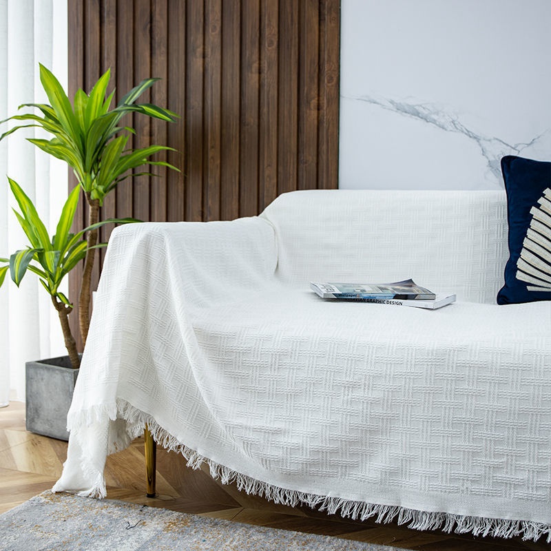 Chăn dệt kim mềm mại màu trơn đơn giản trang trí nhà cửa