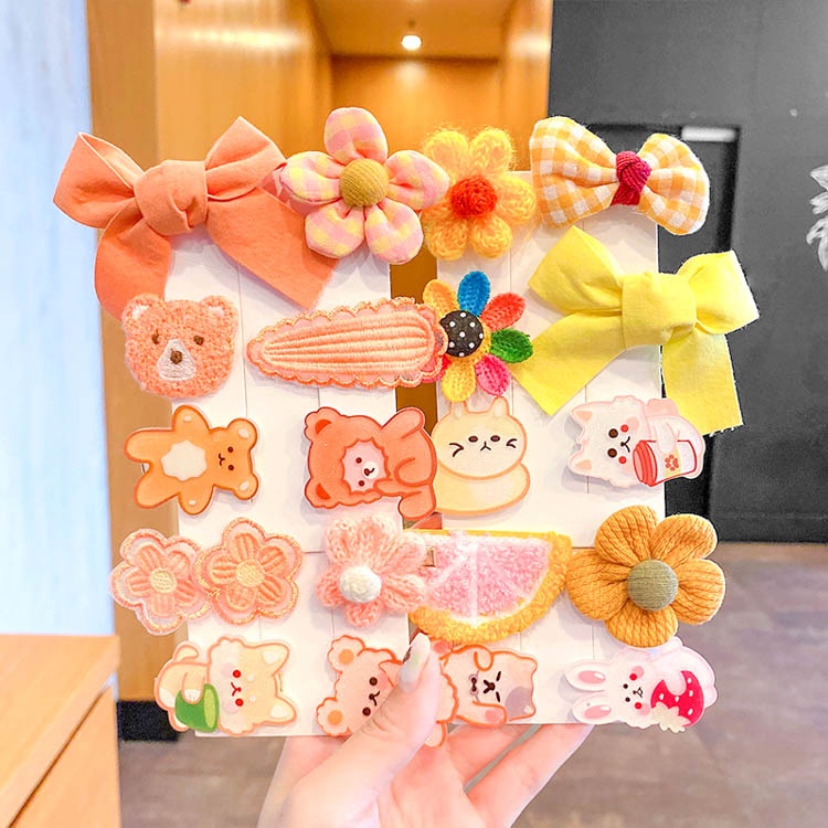 KT04 Set 10 Kẹp Tóc Hoa Nơ Nhiều Hình Kute Cho Bé Gái Dễ Thương