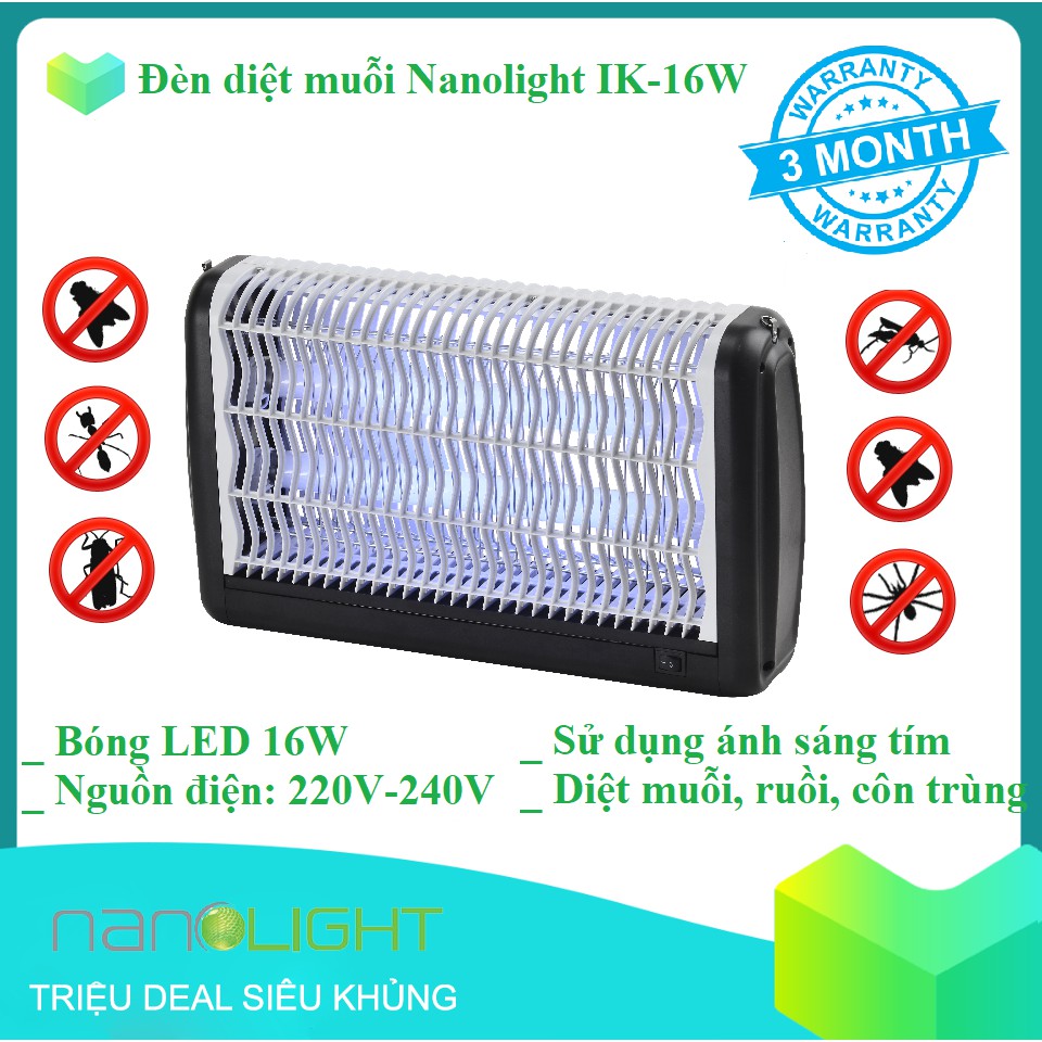 Đèn Diệt Muỗi và Côn Trùng Nanolight IK-16W