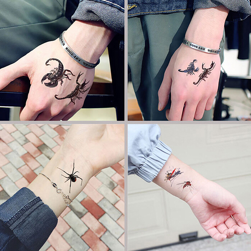 SCORPION  Hình Xăm Dán Tạm Thời Hình Nhện Bò Cạp 3d Độc Đáo
