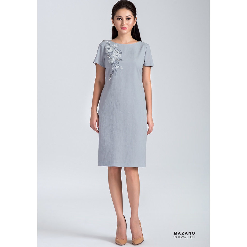Váy ghi thêu đính đá MAZANO MS 18HCVA251GH