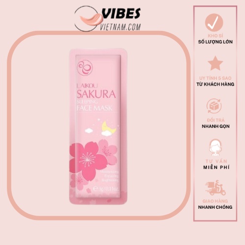 (Mini) Mặt Nạ Ngủ Hoa Anh Đào Sakura Sleep Mask Dưỡng Ẩm Trắng Da - vibesvietnam