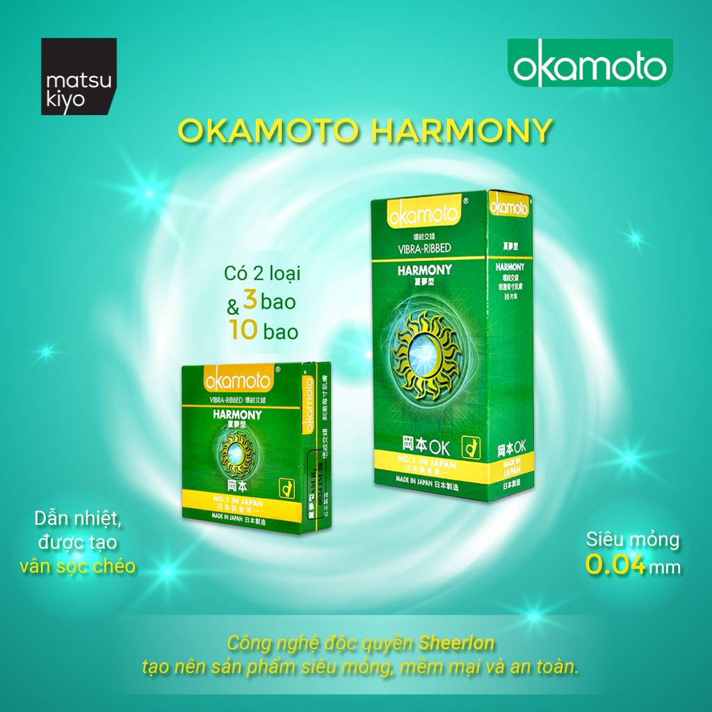 Bao Cao Su Okamoto Harmony Gân Sọc matsukiyo