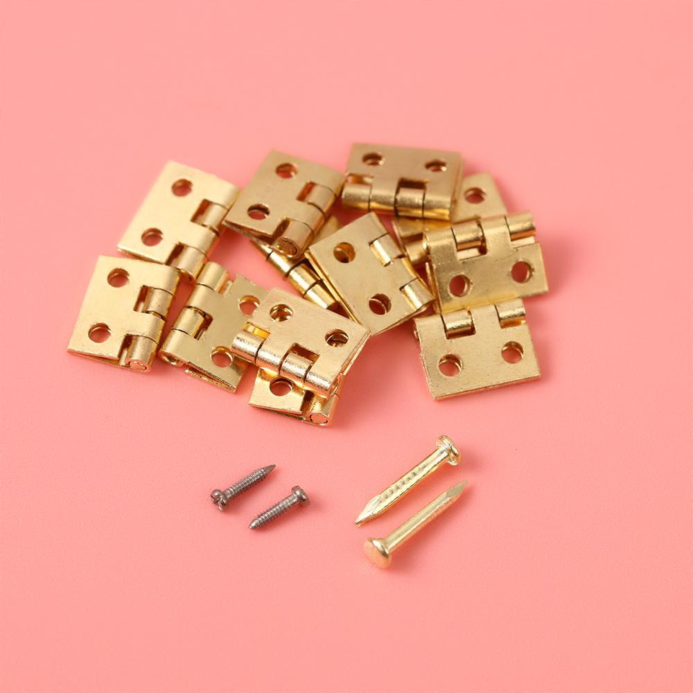 LUOL Set 10 / 20 Bản Lề Kèm Vít Kim Loại Dùng Để Trang Trí Nhà Búp Bê 1 / 12