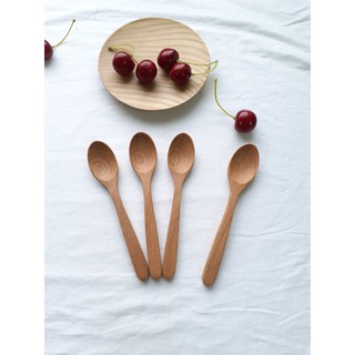 Thìa gỗ đào uống cà phê, sinh tố dài 13.5 cm x 2.5 cm