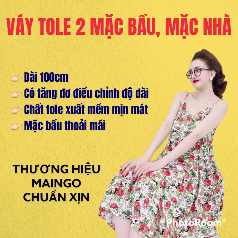 🌈 Lô mới về hơn 30 màu hoạ tiết 🌈 Váy lanh tole 2 dây mặc nhà, mặc bầu bí, sau sinh