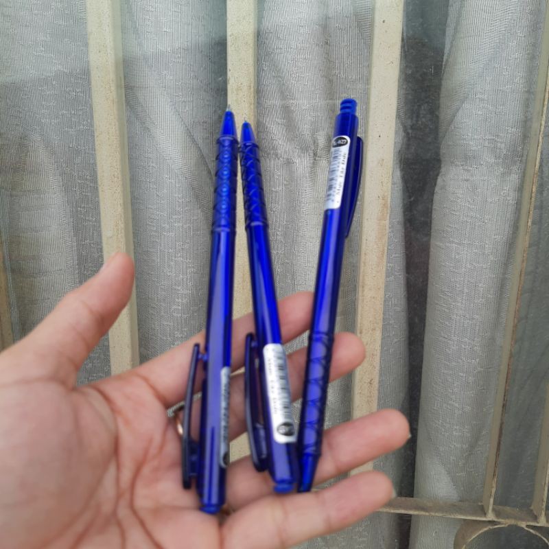 Set 5 bút bi vỏ xanh mực xanh