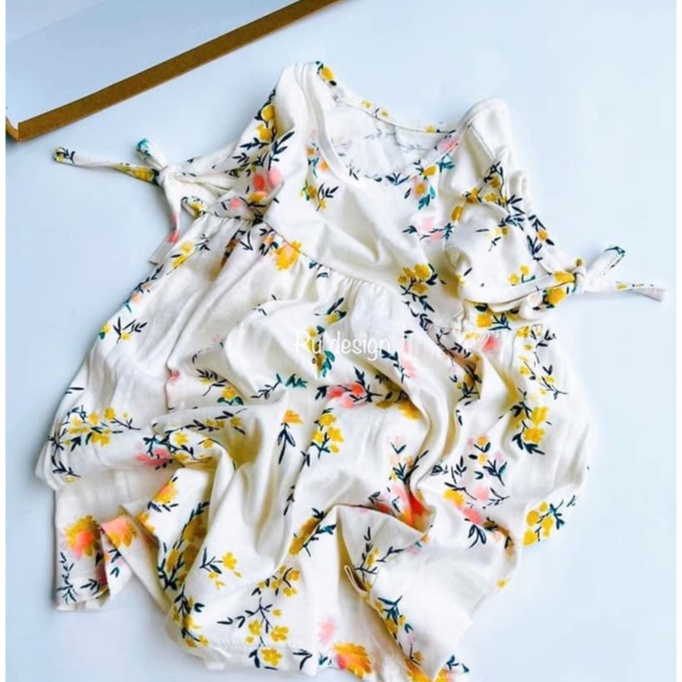 Váy thun cotton họa tiết bé gái MINTSCLOSET Mint's Closet cổ tròn nhiều màu mặc nhà 1 2 3 4 5 tuổi - GV0034