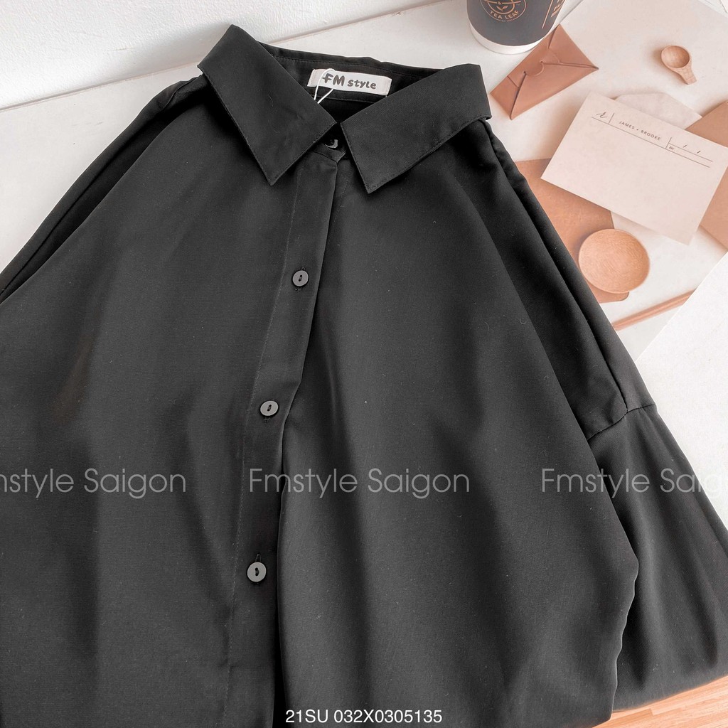 [Mã WASKT304 giảm 15% tối đa 30K đơn 99K] Áo sơ mi tay dài cổ bẻ trơn ulzzang thời trang nữ Fmstyle Saigon 21SU042X2201 | BigBuy360 - bigbuy360.vn
