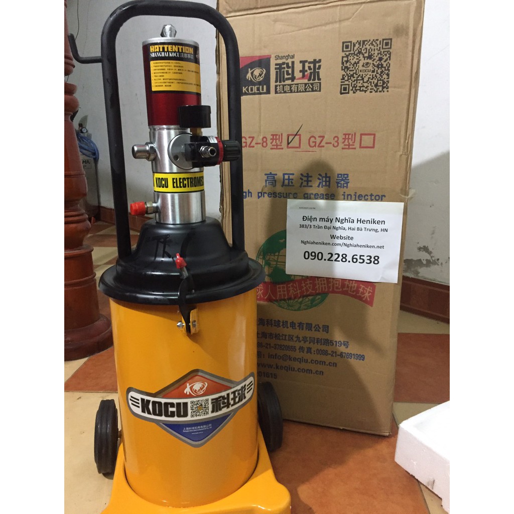 Máy bơm mỡ Kocu GZ8 có đồng hồ 12L